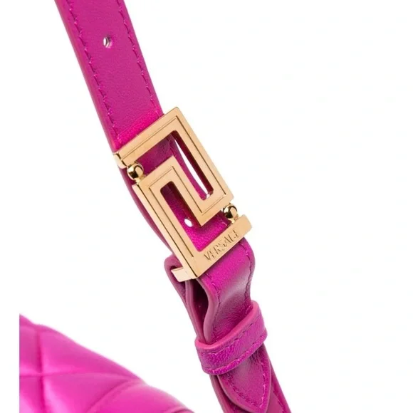 Versace Greca Goddess Silk Mini Bag Hot Pink with Crystal Embellishments - Picture 6 of 11